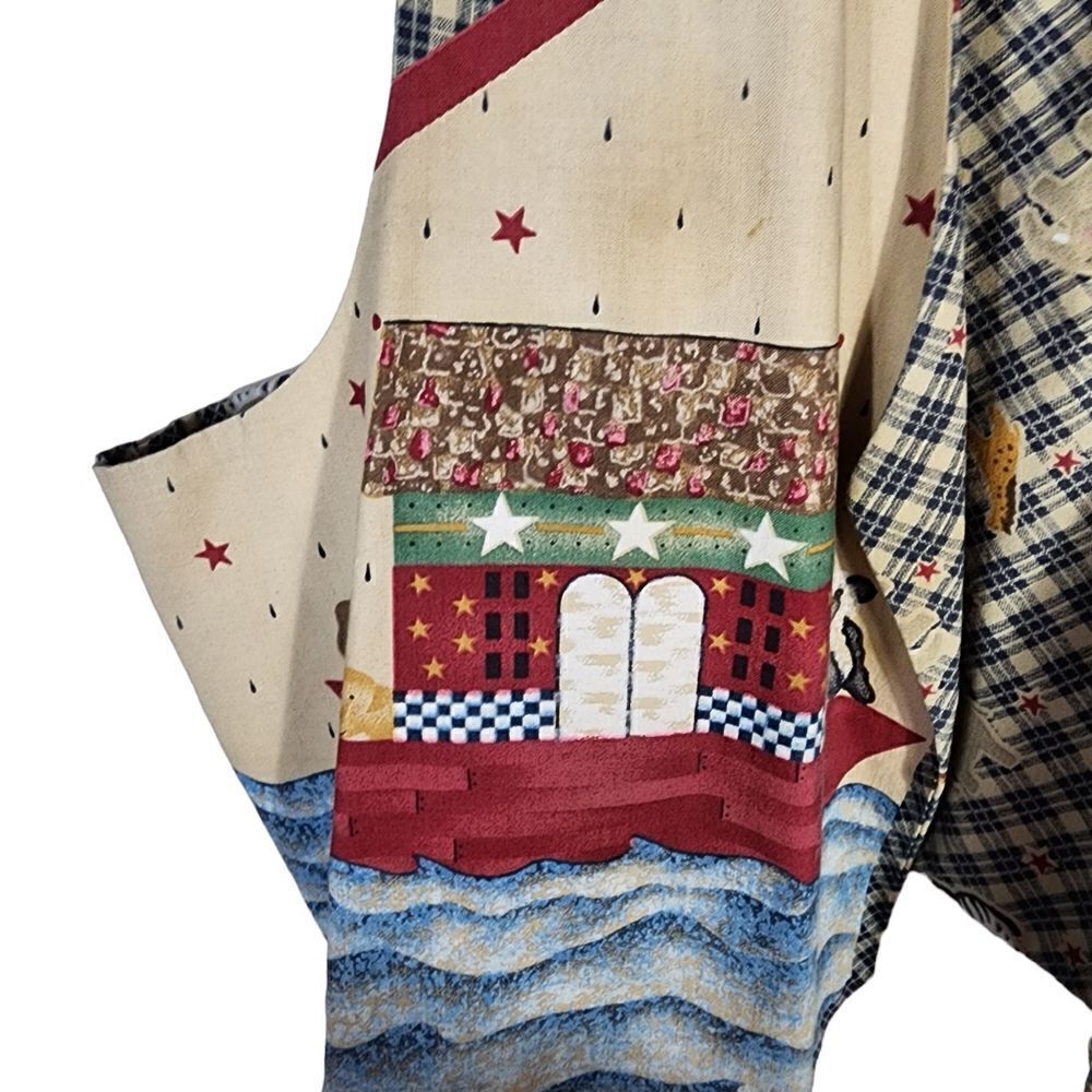 Daisy Kingdom Noahs Ark Fabric Panel Handmade Vest L - Picture 3 of 8